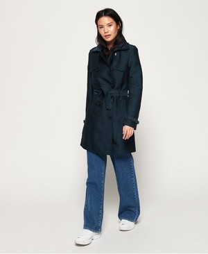 Superdry Belle Trench Női Kabát Sötétkék | XPHST8704